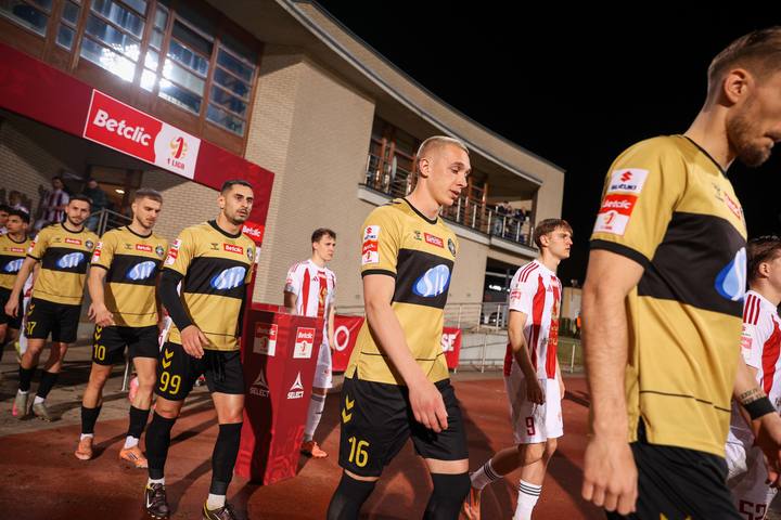 Football. Betclic I Liga. Pogon Grodzisk Mazowiecki - Polonia Warszawa. 14.03.2026