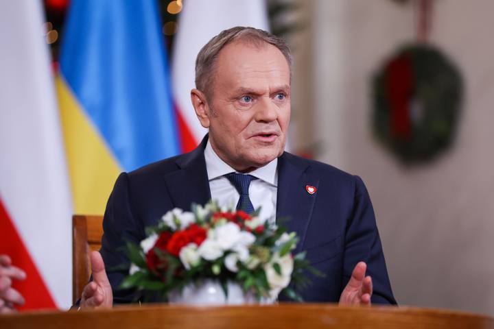 Polish Prime Minister Donald Tusk. Meeting with President of Ukraine Wolodymyr Zelenski. 19.12.2025