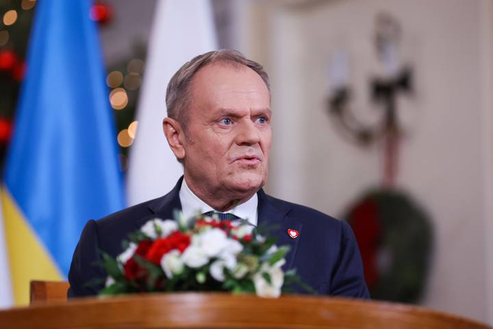Polish Prime Minister Donald Tusk. Meeting with President of Ukraine Wolodymyr Zelenski. 19.12.2025