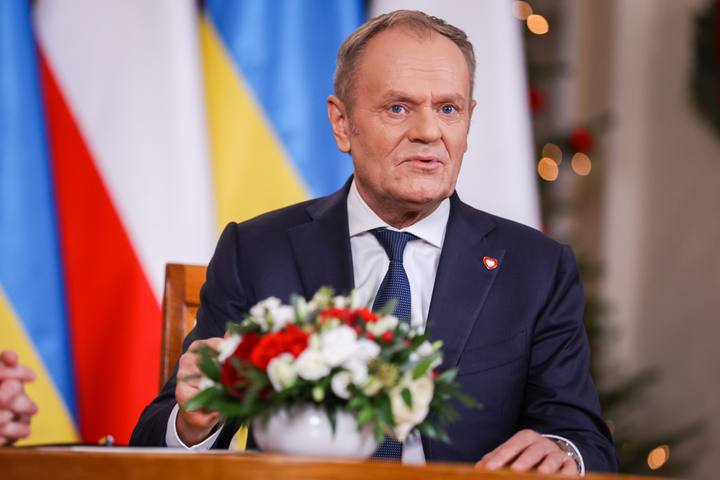 Polish Prime Minister Donald Tusk. Meeting with President of Ukraine Wolodymyr Zelenski. 19.12.2025