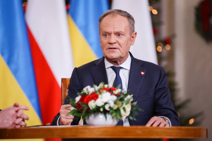 Polish Prime Minister Donald Tusk. Meeting with President of Ukraine Wolodymyr Zelenski. 19.12.2025