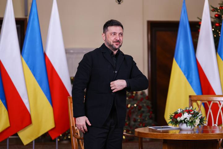 Polish Prime Minister Donald Tusk. Meeting with President of Ukraine Wolodymyr Zelenski. 19.12.2025