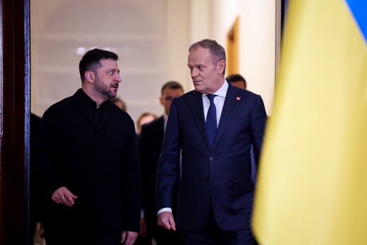 Polish Prime Minister Donald Tusk. Meeting with President of Ukraine Wolodymyr Zelenski. 19.12.2025