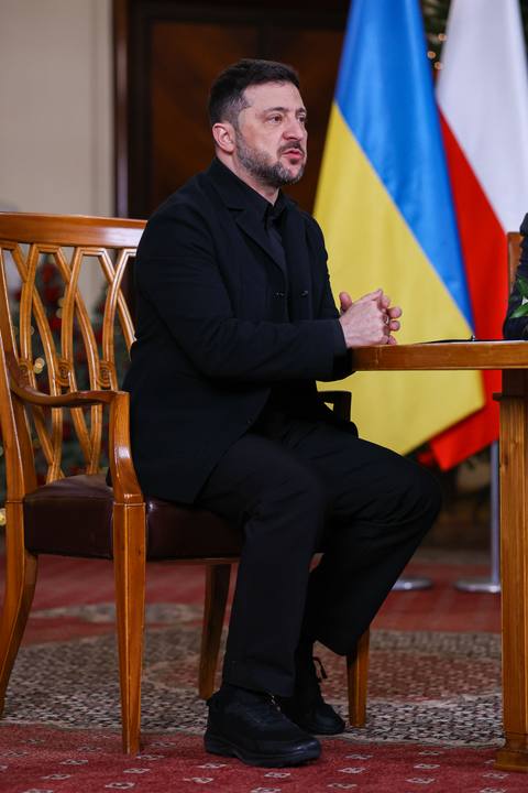 Polish Prime Minister Donald Tusk. Meeting with President of Ukraine Wolodymyr Zelenski. 19.12.2025