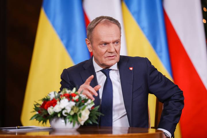 Polish Prime Minister Donald Tusk. Meeting with President of Ukraine Wolodymyr Zelenski. 19.12.2025