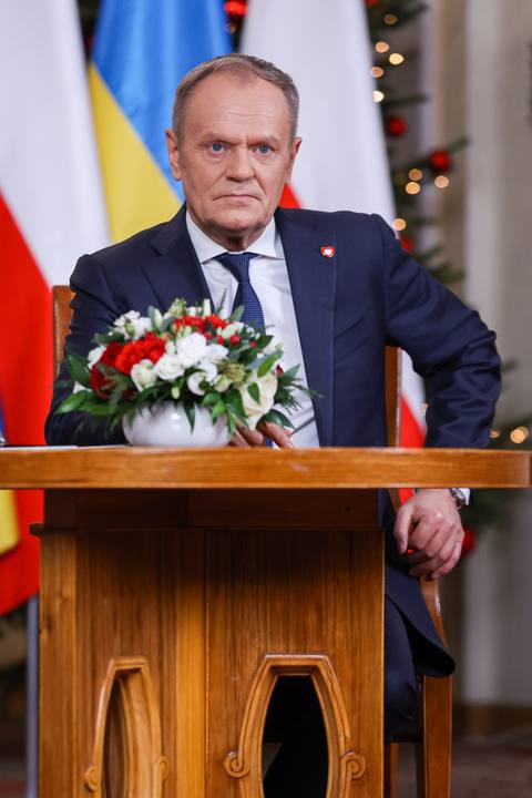 Polish Prime Minister Donald Tusk. Meeting with President of Ukraine Wolodymyr Zelenski. 19.12.2025