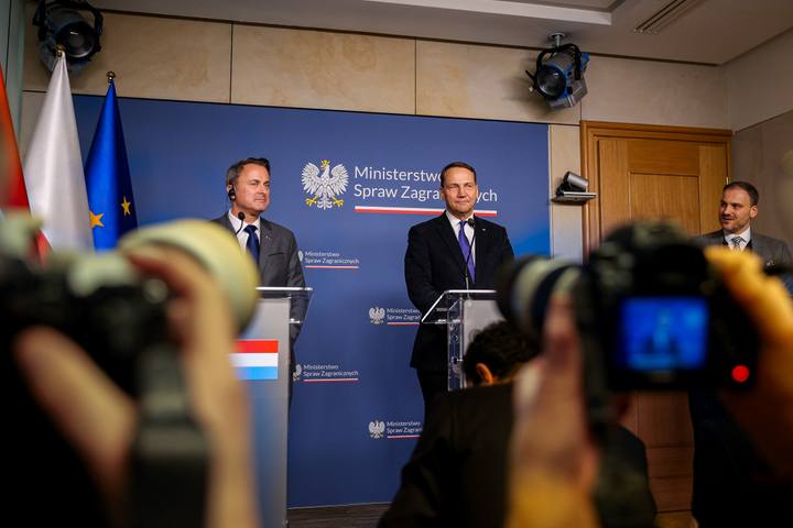 Deputy Prime Minister Radoslaw Sikorski. Press Conference with Xavier Bettel. 29.01.2026