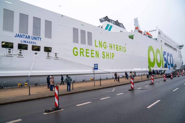 Christening of the new ferry Jantar Unity. Szczecin. 17.01.2026