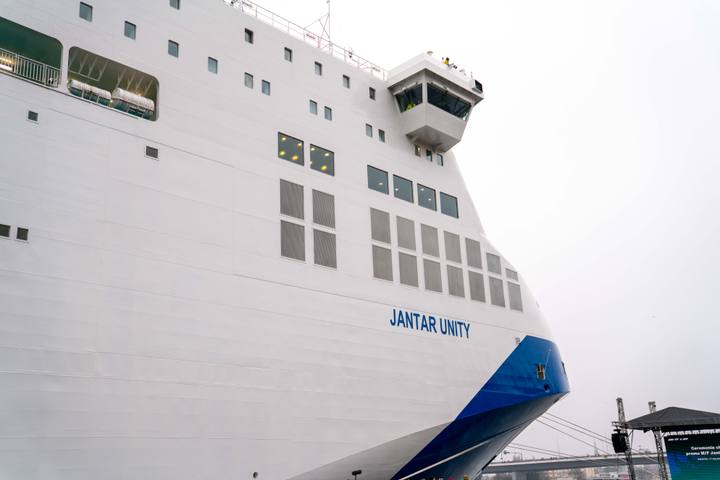 Christening of the new ferry Jantar Unity. Szczecin. 17.01.2026
