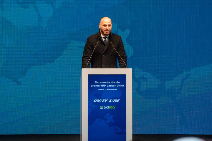 Christening of the new ferry Jantar Unity. Szczecin. 17.01.2026