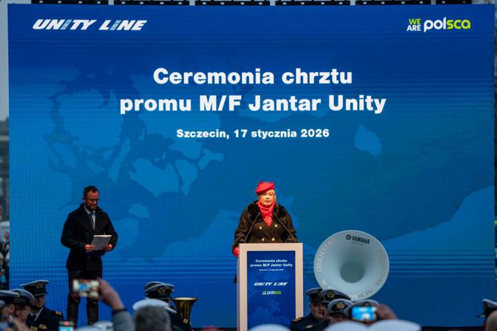 Christening of the new ferry Jantar Unity. Szczecin. 17.01.2026