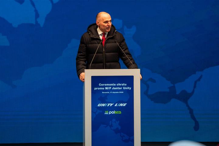 Christening of the new ferry Jantar Unity. Szczecin. 17.01.2026