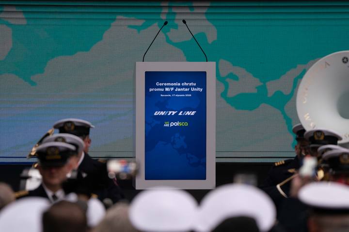 Christening of the new ferry Jantar Unity. Szczecin. 17.01.2026