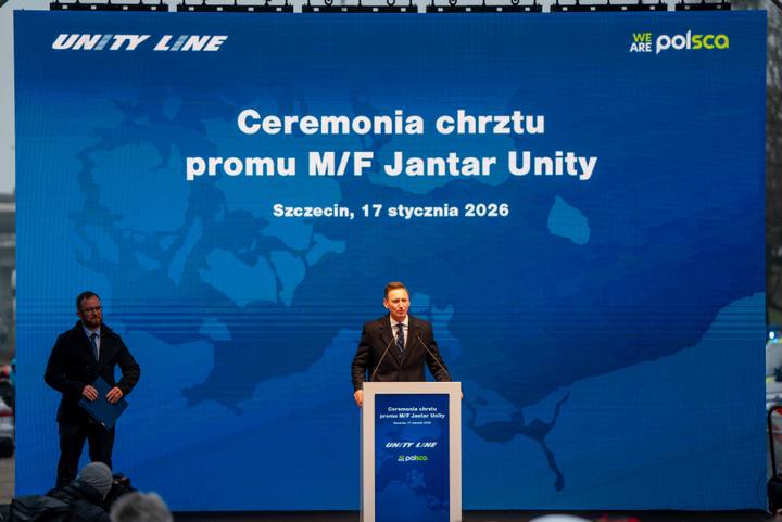 Christening of the new ferry Jantar Unity. Szczecin. 17.01.2026
