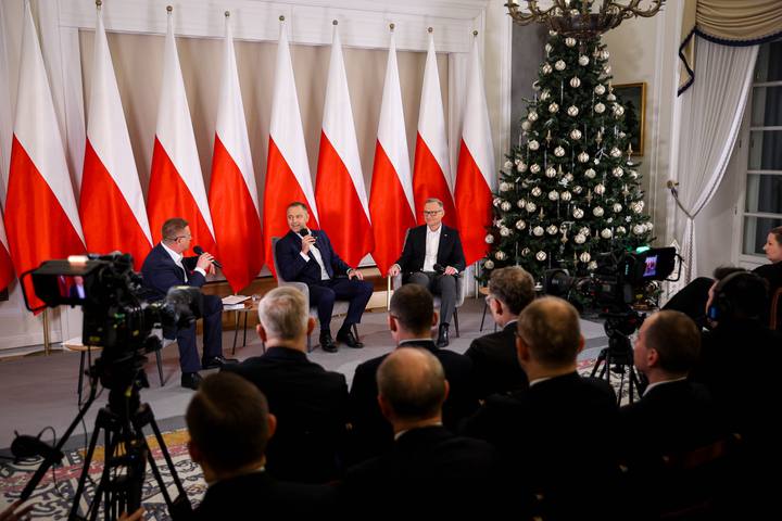 Meeting of President Karol Nawrocki with Former President Andrzej Duda. Press Conference. 08.01.2025