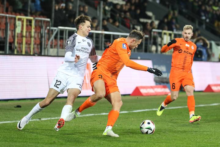 Football. PKO BP Ekstraklasa. Puszcza Niepolomice - Zaglebie Lubin. 10.02.2025