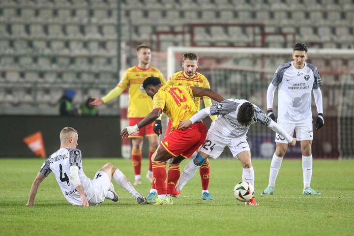 Football. PKO BP Ekstraklasa. Puszcza Niepolomice - Jagiellonia Bialystok. 08.12.2024